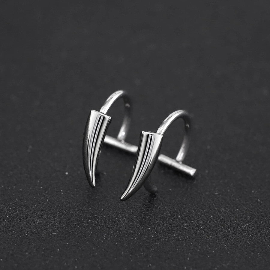 CRUX - Pair Of Vampire Fang Gothic Hoop - CRUX - Pair Of Vampire Fang Gothic Hoop - 8mm