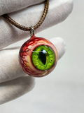 Beast’s Gaze Green Slit Eye Pendant | Handcrafted Gothic Fantasy Jewelry（1PCS） - Crux Jewelry product image 1