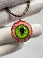 Beast’s Gaze Green Slit Eye Pendant | Handcrafted Gothic Fantasy Jewelry（1PCS） - Crux Jewelry product image 3