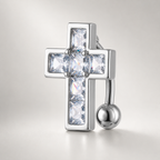 Cross CZ Titanium Hinged Ring