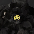 Hallowmas - Engraved Pumpkin Head Titanium Ear Studs - Yellow