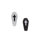 Hallowmas - Gothic Resin Cross Coffin Stainless Steel Ear Studs - Black