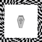 Hallowmas - Mischief Coffin Cross with Zirconia Gemstone - product overview