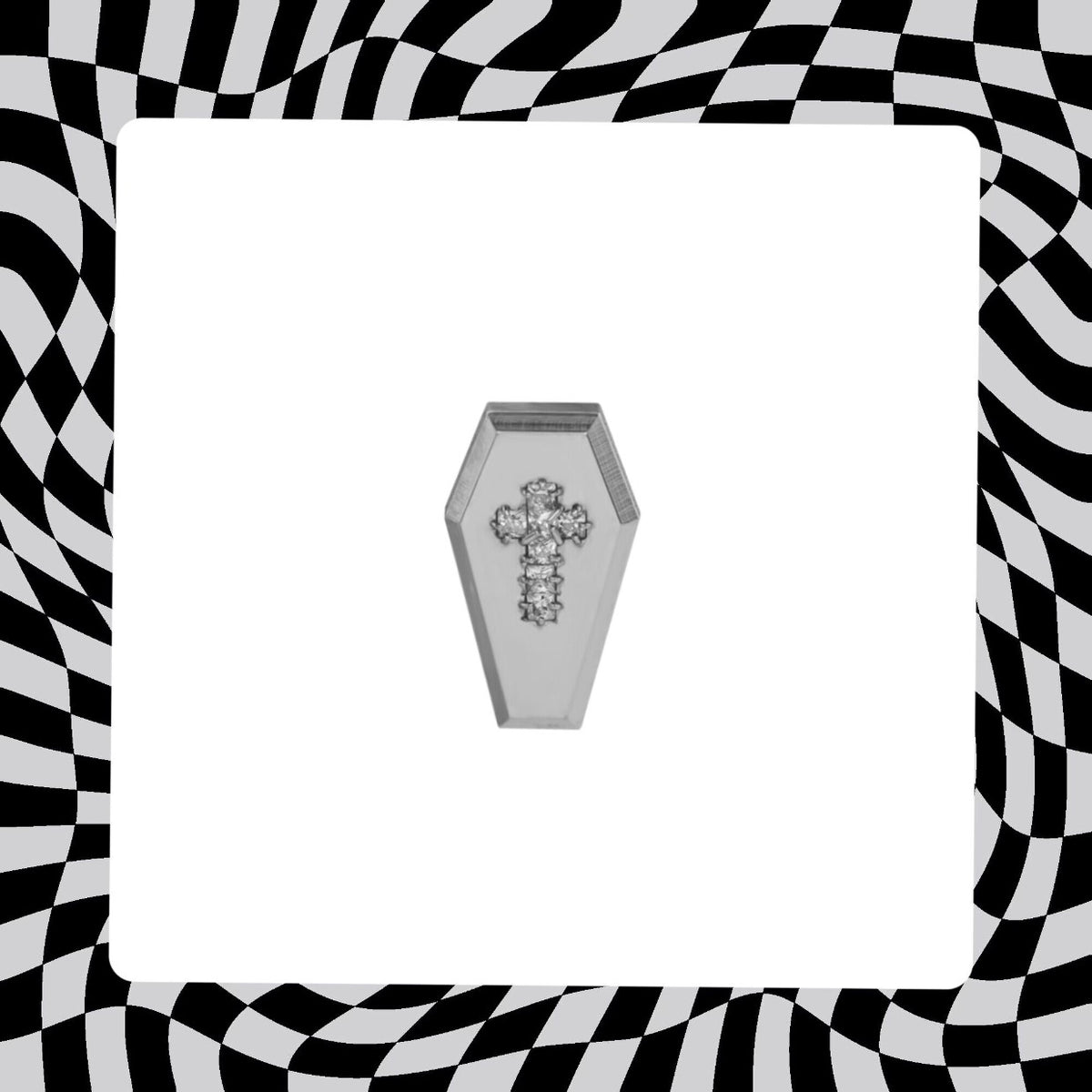 Hallowmas - Mischief Coffin Cross with Zirconia Gemstone - product overview