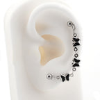 Black Oil Slick Gothic Butterfly Earring Set - product overview