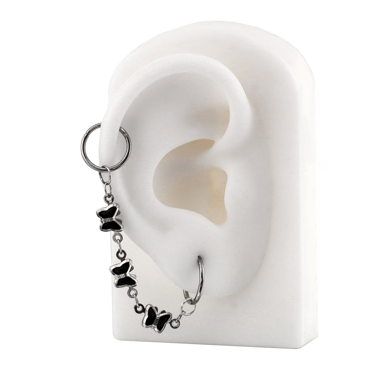 Black Oil Slick Gothic Butterfly Earring Set - product image 4