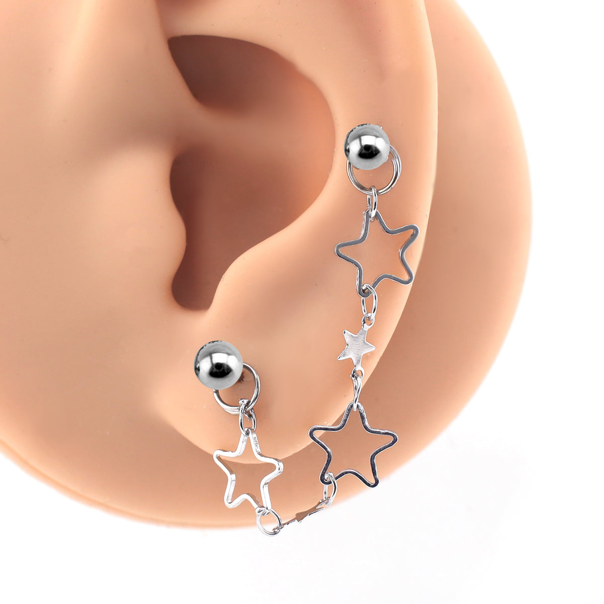 Openwork Pentagram Y2K Ear Chain - product image 4