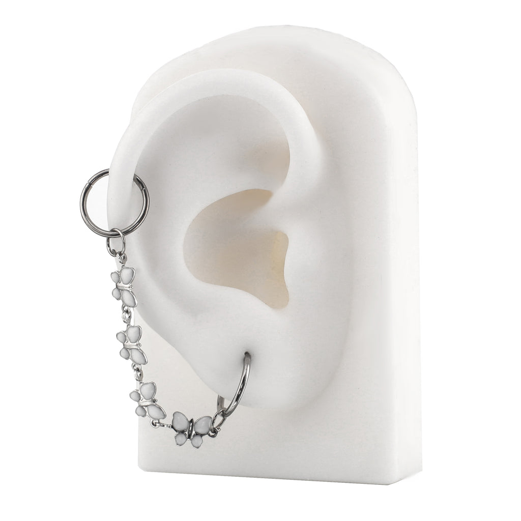 White CZ Butterfly Ear Chain - product image 2