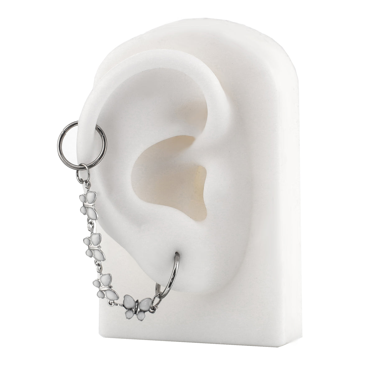White CZ Butterfly Ear Chain - product image 2