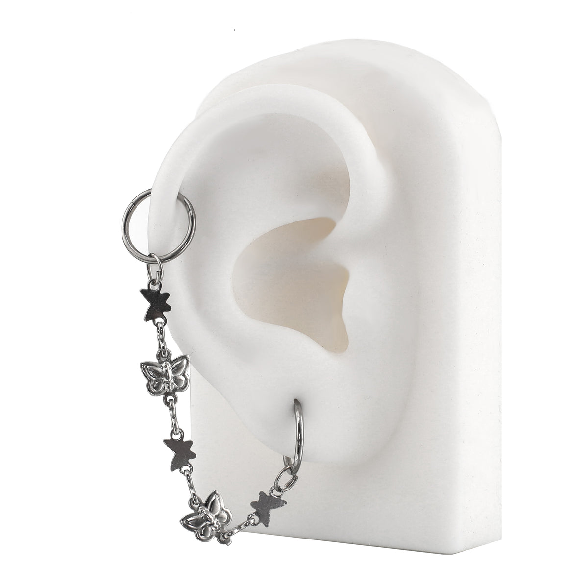3D Silver Butterfly Ear Chain - product image 2