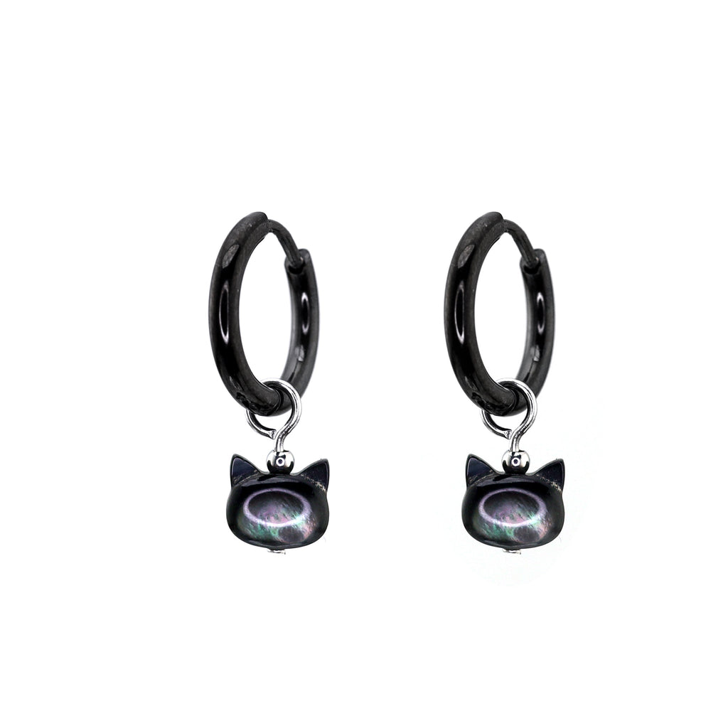 Paws & Purrs - PAIR OF Cute Cat Stainless Steel Earrings - product image 4