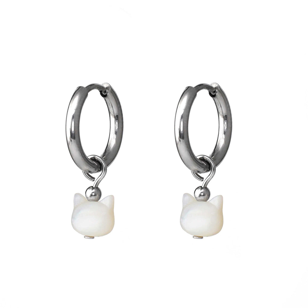 Paws & Purrs - PAIR OF Cute Cat Stainless Steel Earrings - product image 5