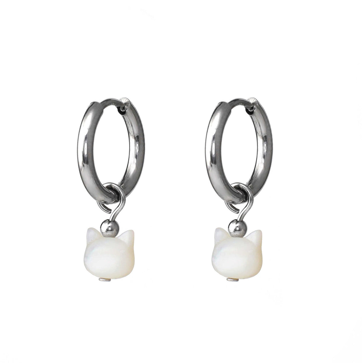 Paws & Purrs - PAIR OF Cute Cat Stainless Steel Earrings - product image 5