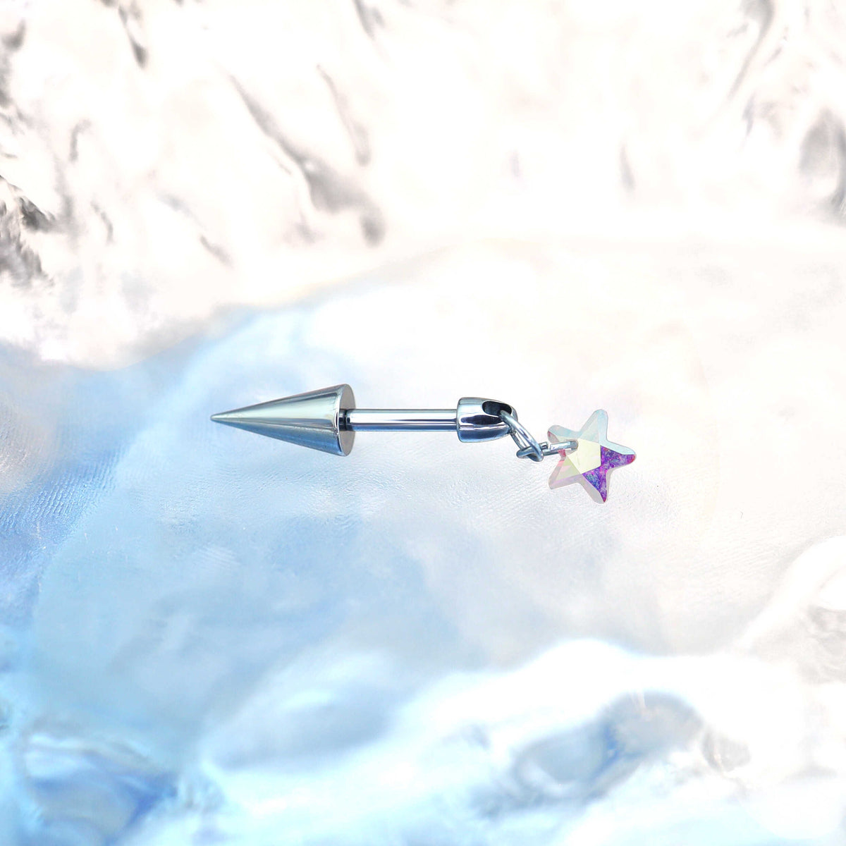 Spike & CZ Rocket Titanium Helix/Lip Studs - Spike & CZ Rocket Titanium Helix