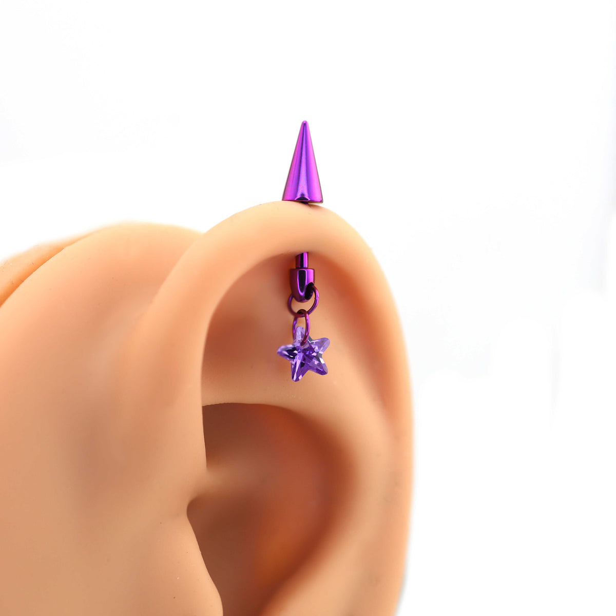Spike & CZ Rocket Titanium Helix/Lip Studs - Spike & CZ Rocket Titanium Helix