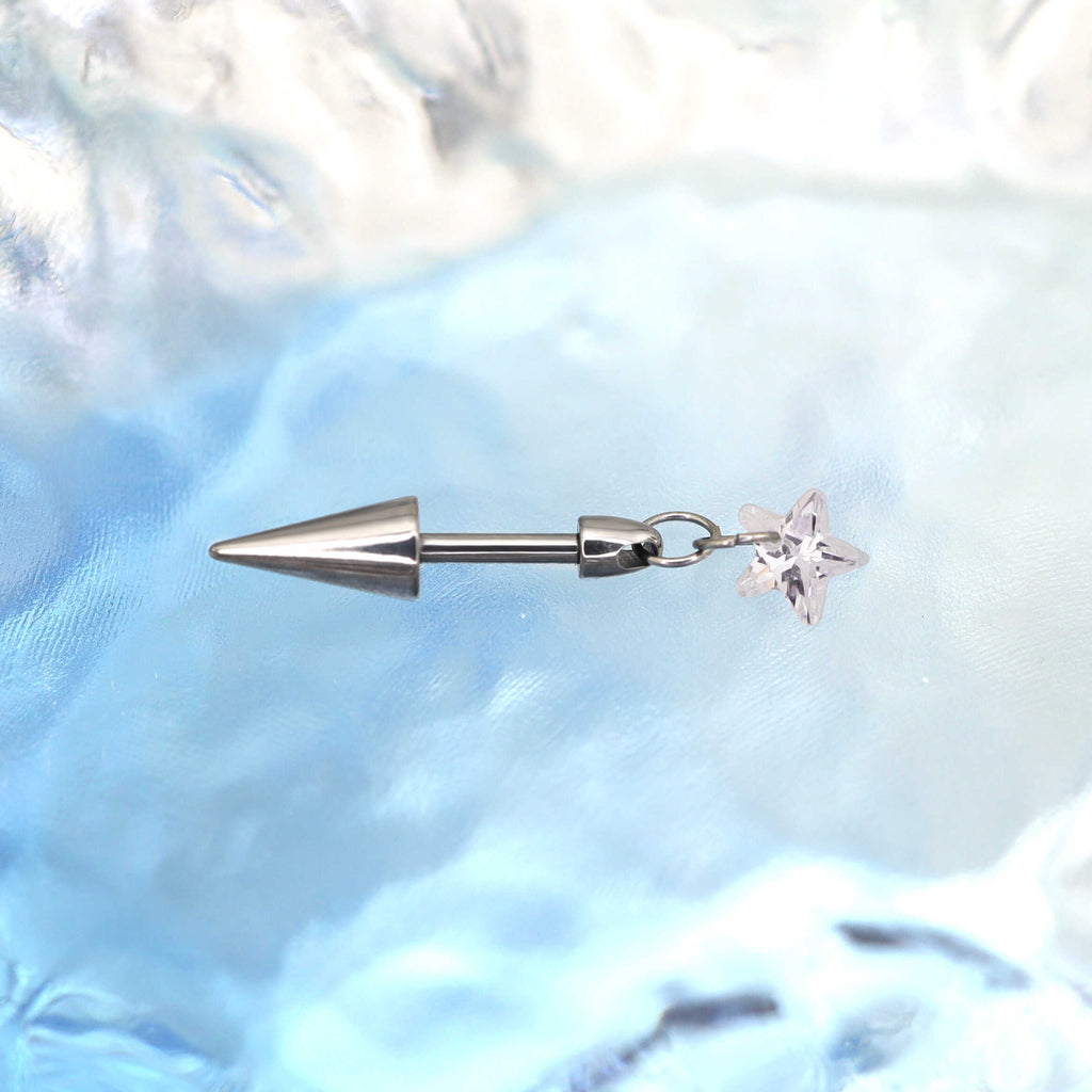Spike & CZ Rocket Titanium Helix/Lip Studs - Spike & CZ Rocket Titanium Helix