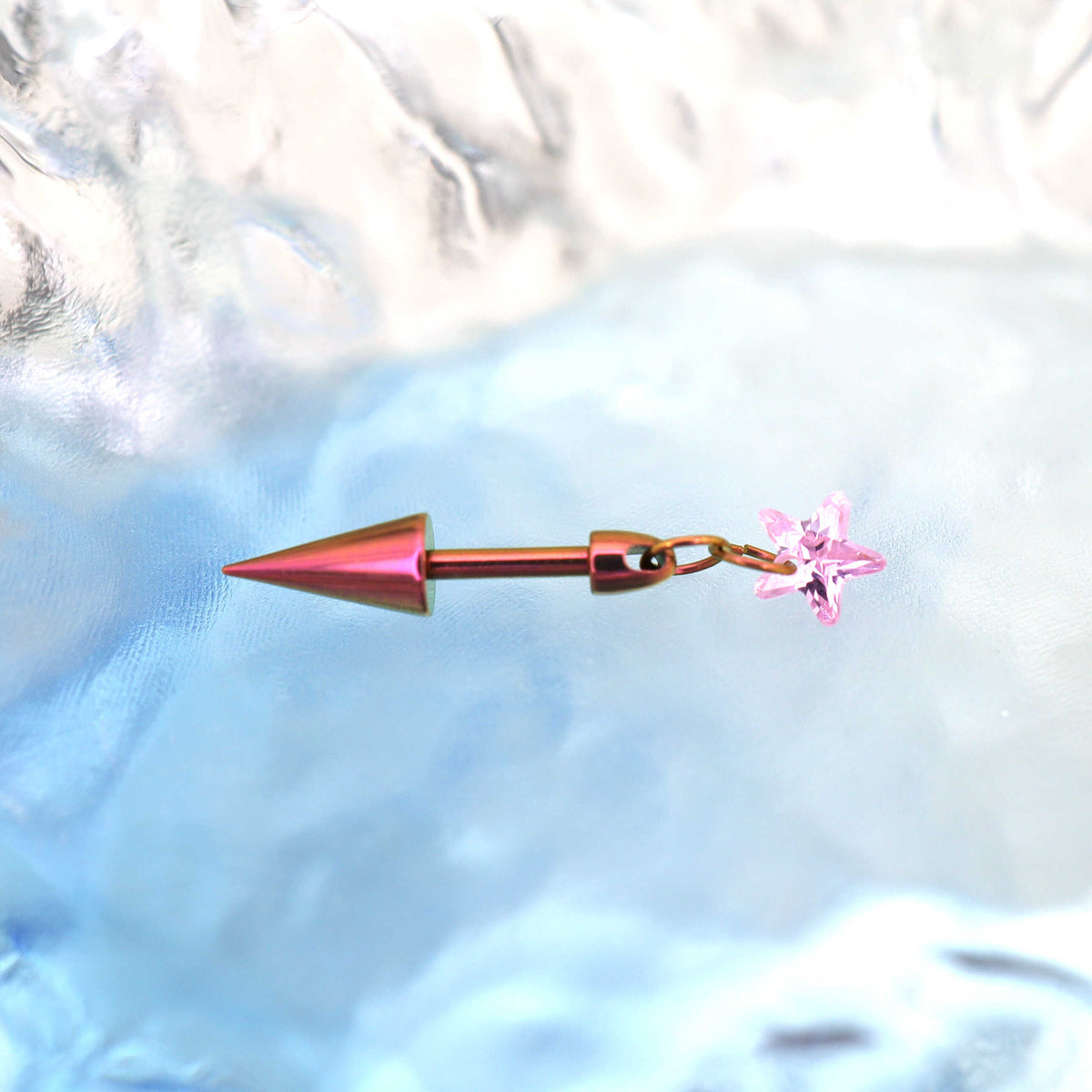 Spike & CZ Rocket Titanium Helix/Lip Studs - Spike & CZ Rocket Titanium Helix