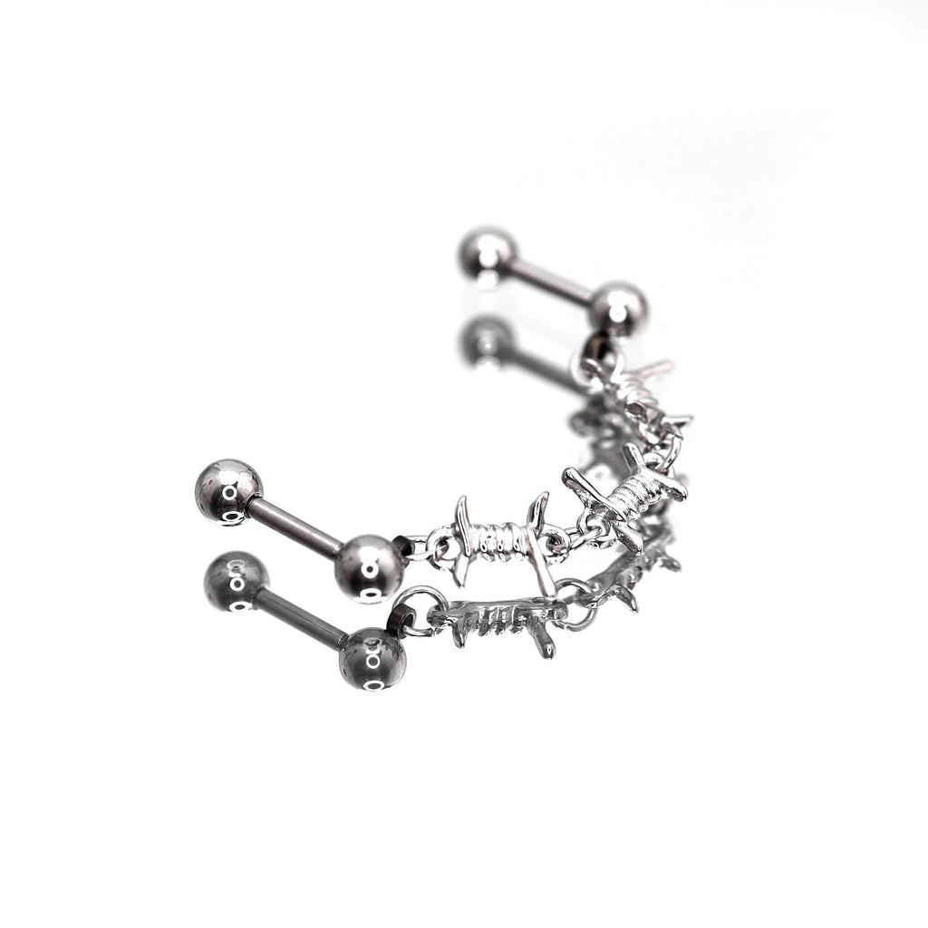 Knotted Bondage Double Hole Stainless Steel Ear Studs - product image 2