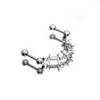 Knotted Bondage Double Hole Stainless Steel Ear Studs - product image 2
