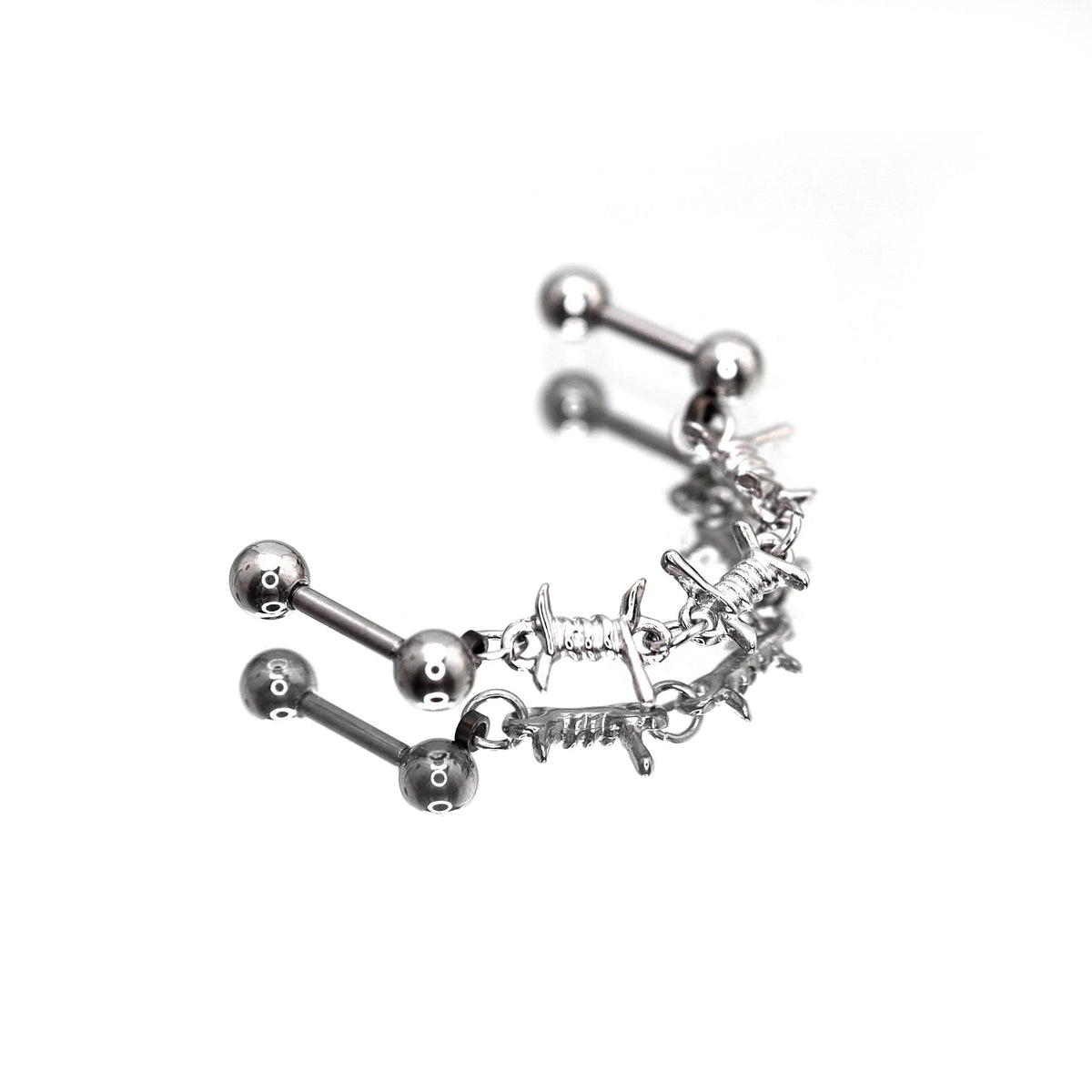 Knotted Bondage Double Hole Stainless Steel Ear Studs - product image 2