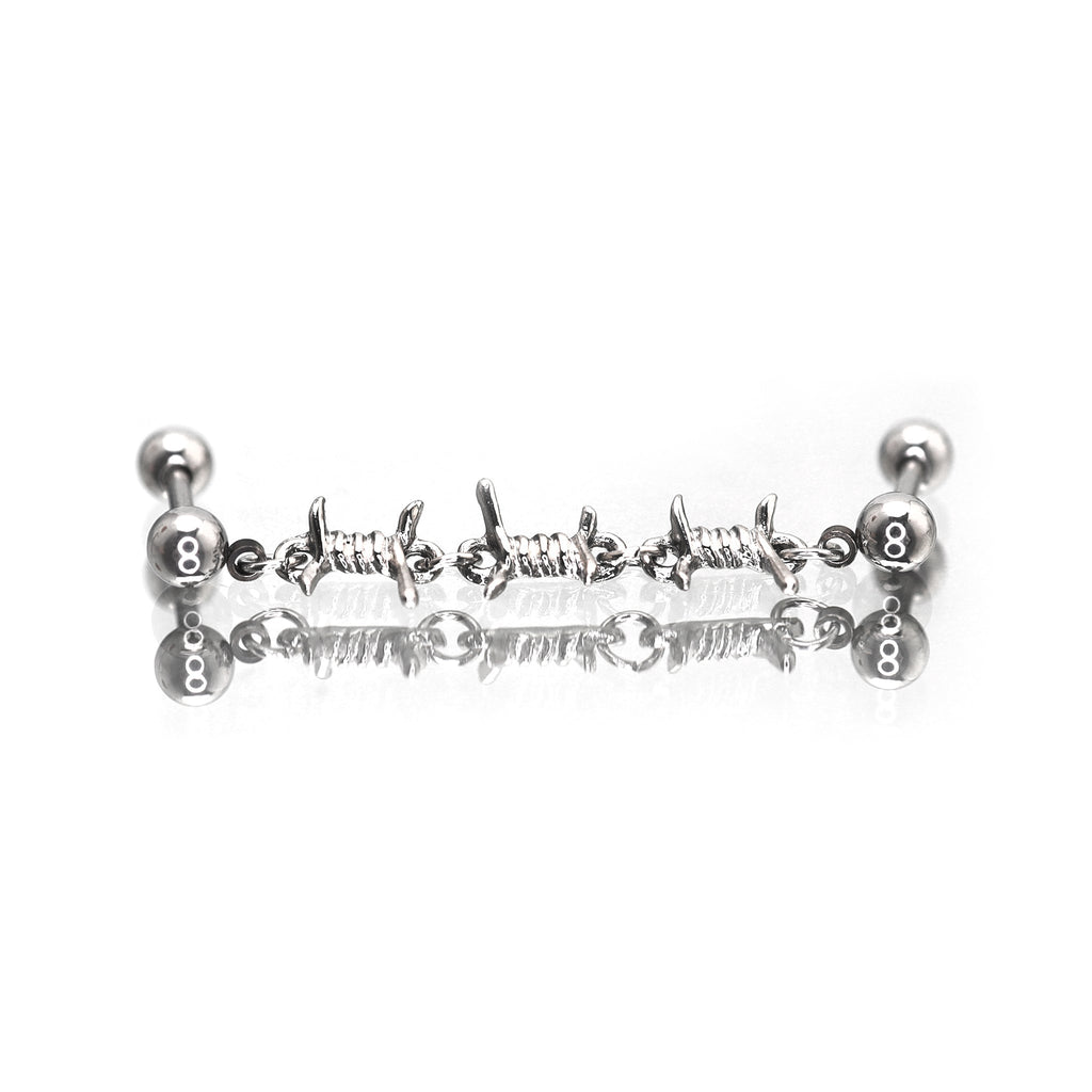 Knotted Bondage Double Hole Stainless Steel Ear Studs - product image 4