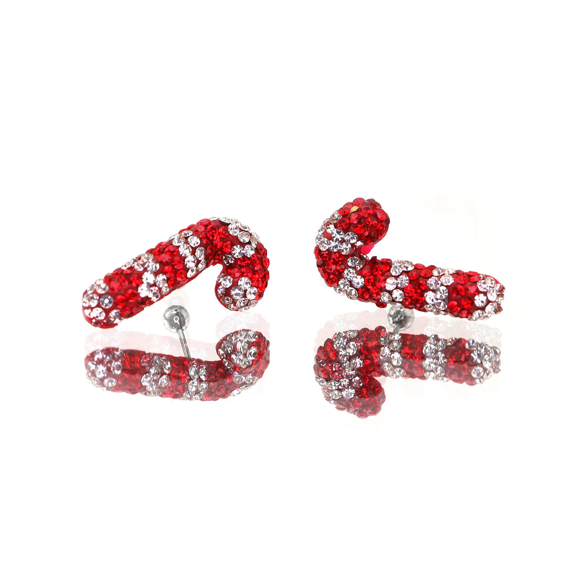 Christmas - Large Candy Cane Stainless Steel Ear Studs - product image 4