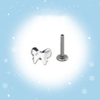 Christmas - Bow Internally Threaded Stainless Steel Ear Studs - product overview