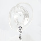 Christmas - PAIR OF Snowflake Pentagram Dangle Stainless Steel Ear Studs - product image 3