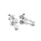 Christmas - PAIR OF Snowflake Pentagram Dangle Stainless Steel Ear Studs - product image 4