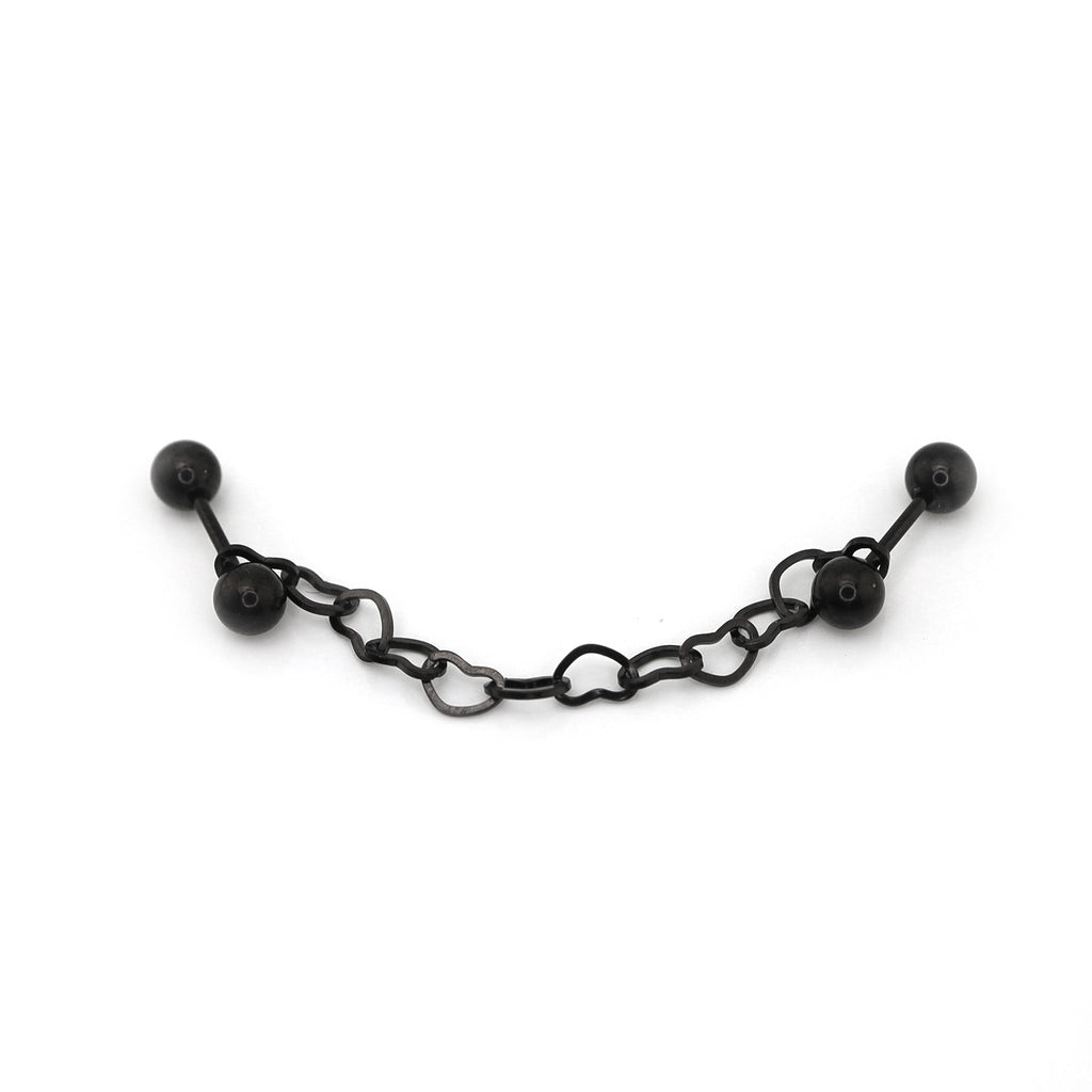 Black Heart Chain Stainless Steel Ear Chain - product image 5