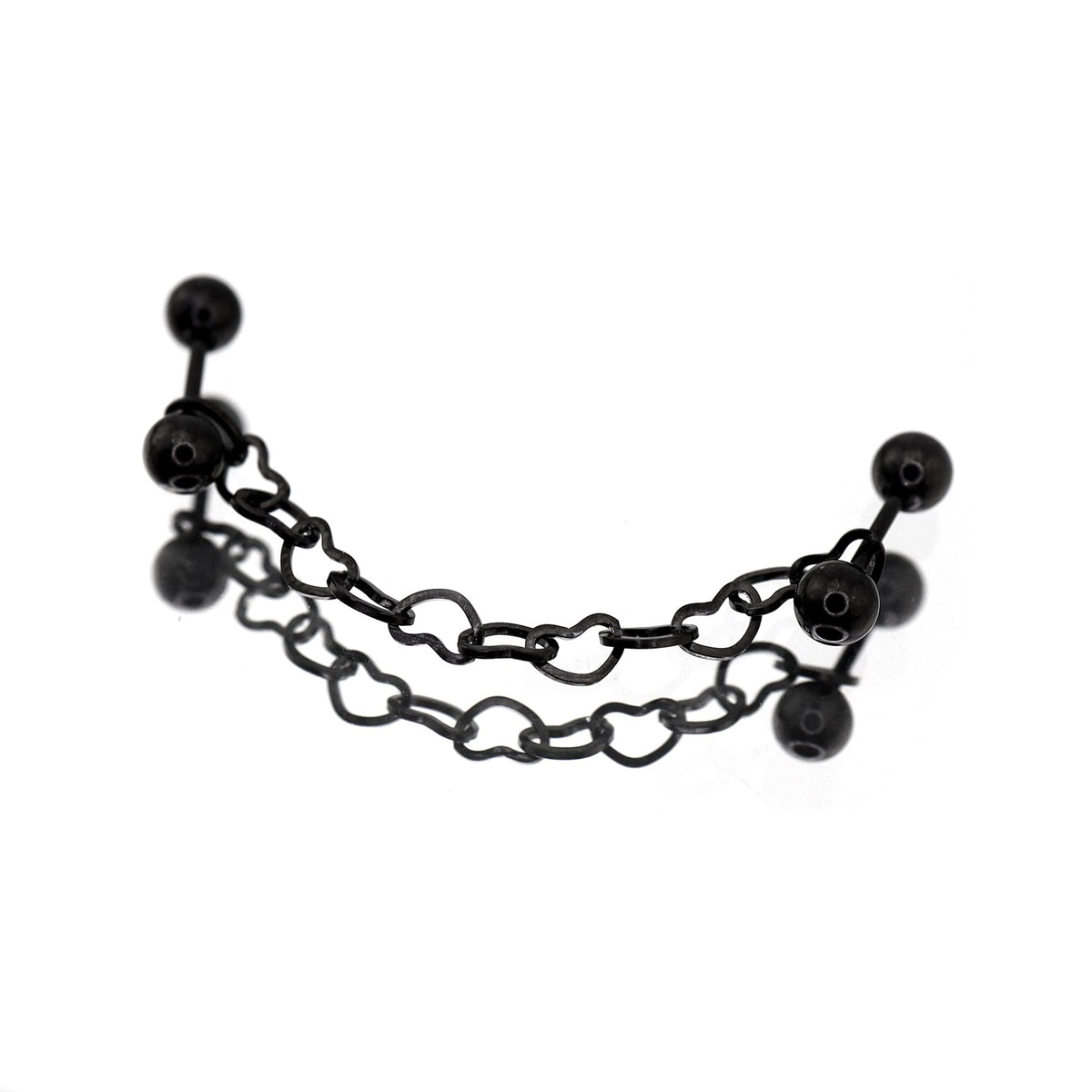 Black Heart Chain Stainless Steel Ear Chain - product image 2