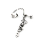 Openwork Skull Chain Dangle Stainless Steel Earrings - product image 6