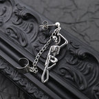 Openwork Skull Chain Dangle Stainless Steel Earrings - product image 2