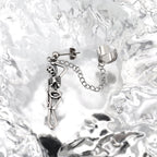 Openwork Skull Chain Dangle Stainless Steel Earrings - product image 3