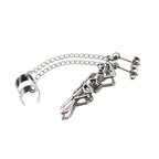 Openwork Skull Chain Dangle Stainless Steel Earrings - product image 4