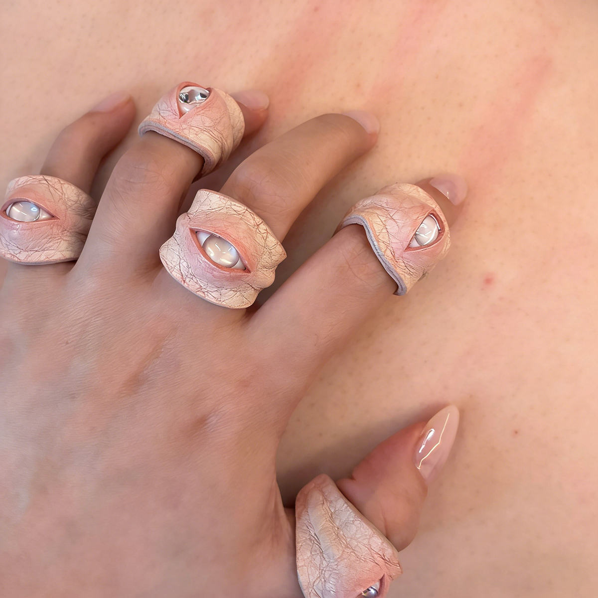 Hyper-realistic Flesh Eye Ring - Silicone Human Skin Eyeball Jewelry - Crux Jewelry product image 2