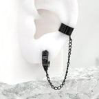 Black Six-Spike Chain Ear Clips - Black Six-Spike Chain Ear Clips - Chain