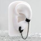 Black Six-Spike Chain Ear Clips - Black Six-Spike Chain Ear Clips - Chain