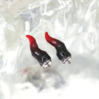 CRUX - Black & Red Satan Demon Titanium Helix Studs - product image 7