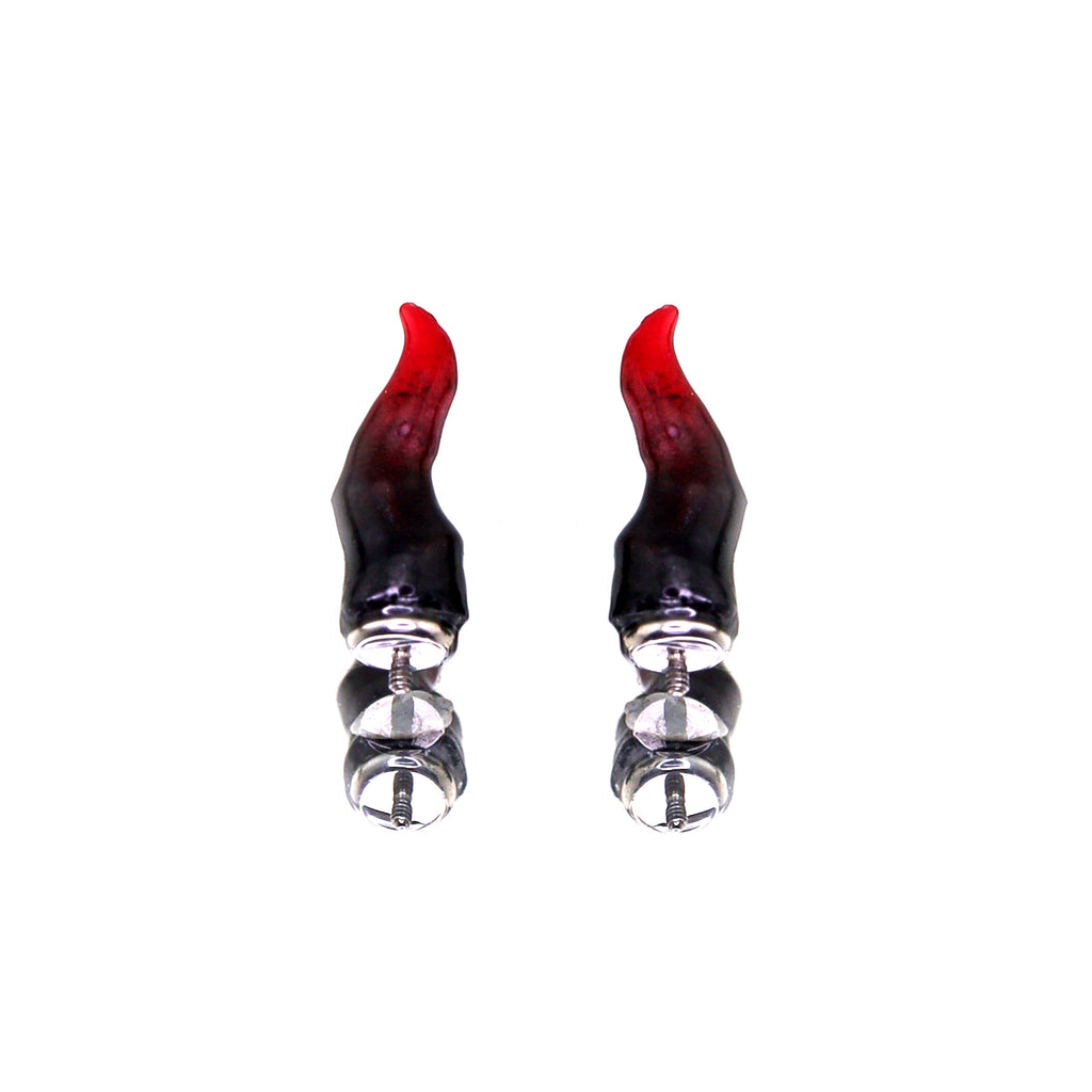 CRUX - Black & Red Satan Demon Titanium Helix Studs - product image 3