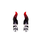 CRUX - Black & Red Satan Demon Titanium Helix Studs - product image 3