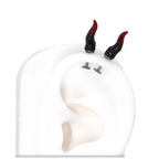 CRUX - Black & Red Satan Demon Titanium Helix Studs - product image 4
