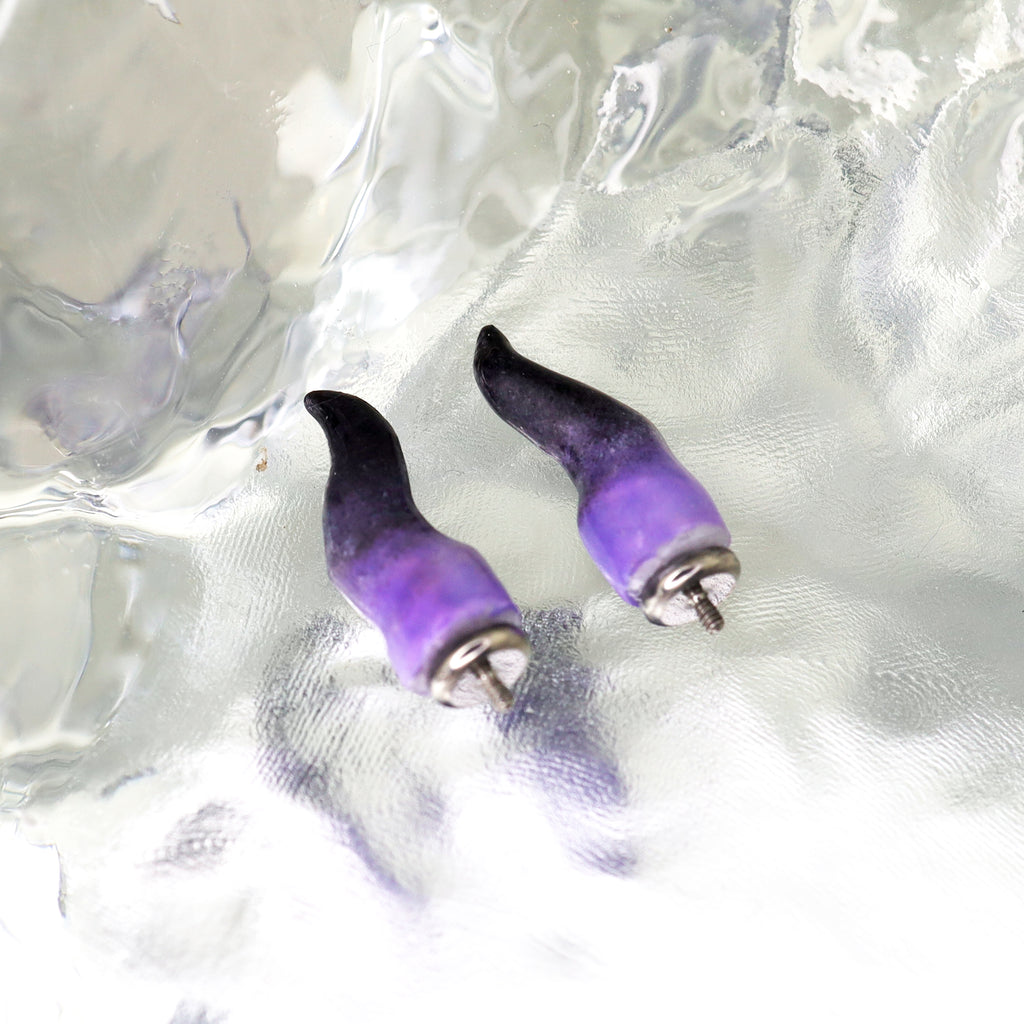 CRUX - Purple Satan Demon Titanium Helix Studs - product image 4