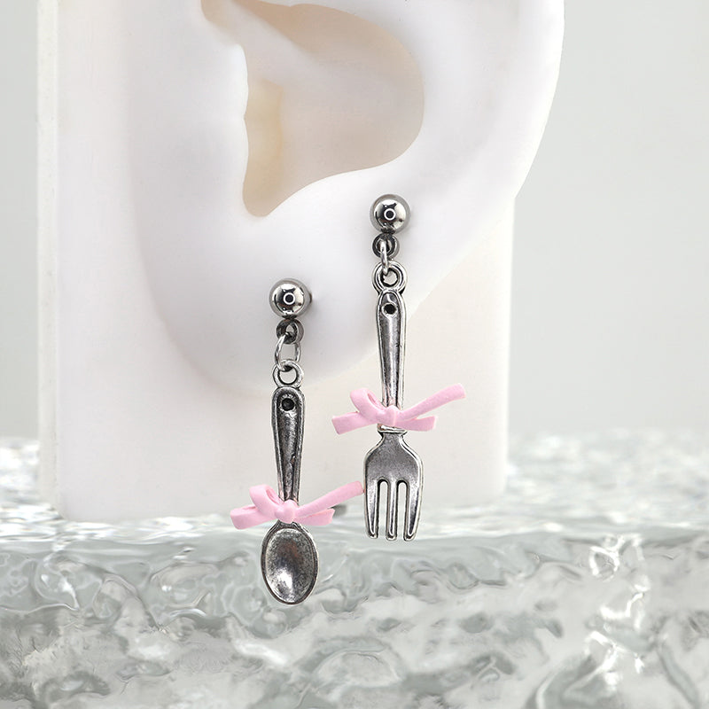 Star Baker - Cute Spoon & Fork Stainless Steel Earring - product image 4