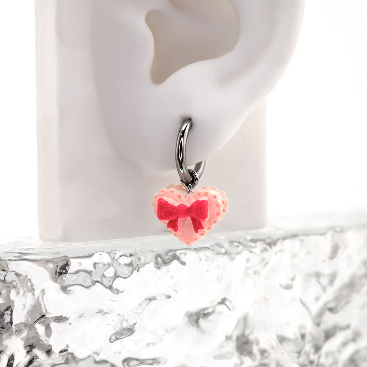 Star Baker - Cute Heart Cake Stainless Steel Earrings - product image 4