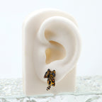 Paws & Purrs - Lazy Ginger & Spotted Tabby Cat Flat Back Studs - Bengal cat