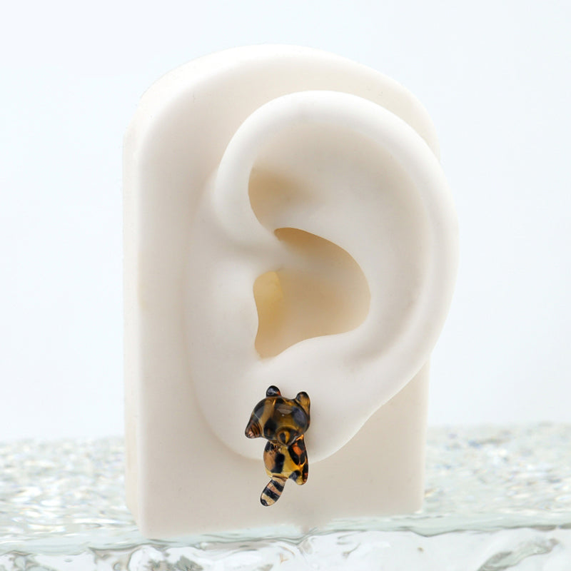 Paws & Purrs - Lazy Ginger & Spotted Tabby Cat Flat Back Studs - Bengal cat