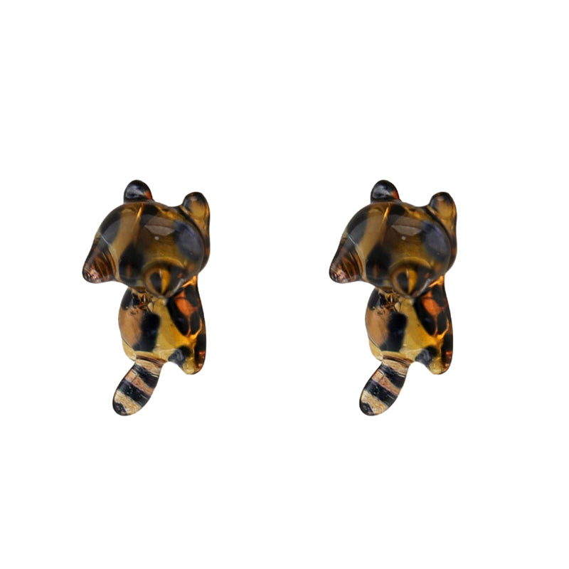 Paws & Purrs - Lazy Ginger & Spotted Tabby Cat Flat Back Studs - Bengal cat