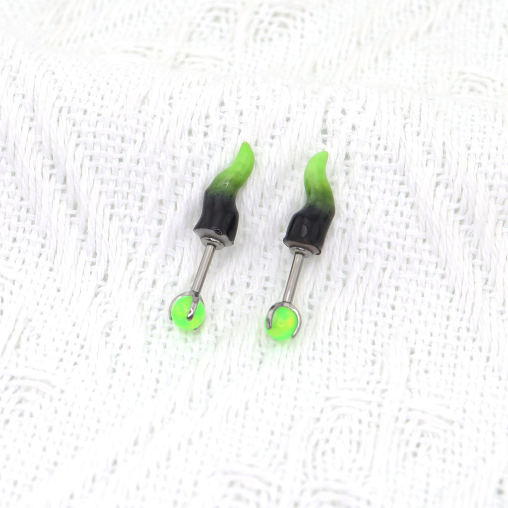 CRUX - PAIR OF Satan Demon Horn Titanium Cartilage Studs - product image 4