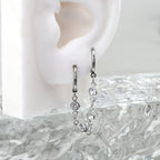Double Hole CZ Chain Stainless Steel Earring - product image 2